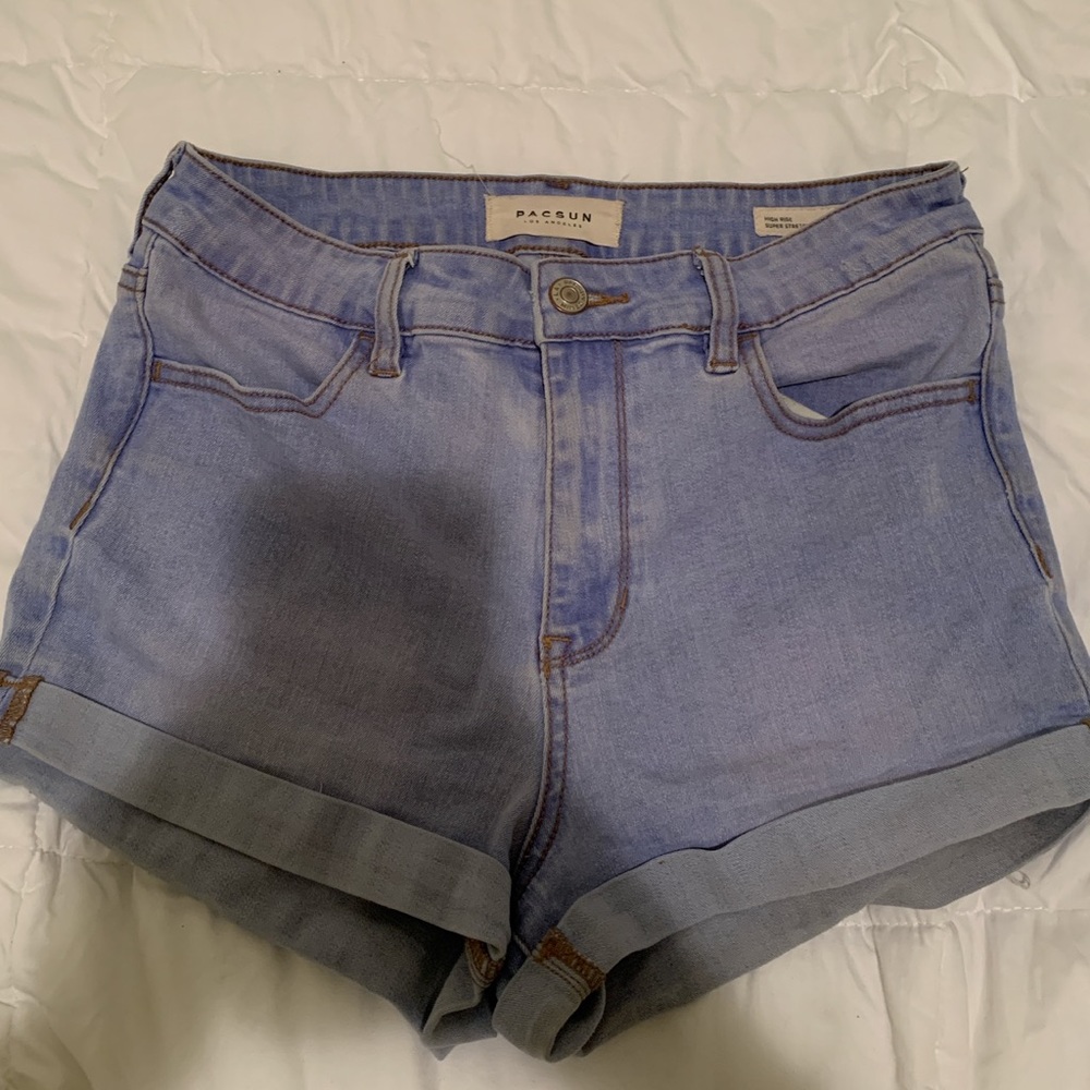 Indigo Blue light-wash Pacsun Stretch Shorts